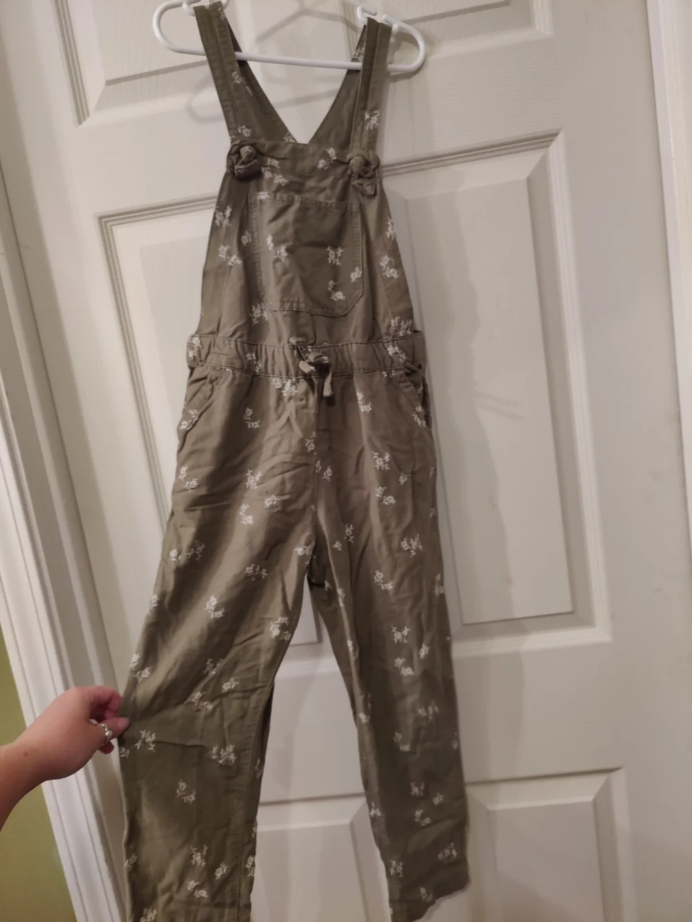 OshKosh B'gosh Olive Green Floral Girls' Overalls